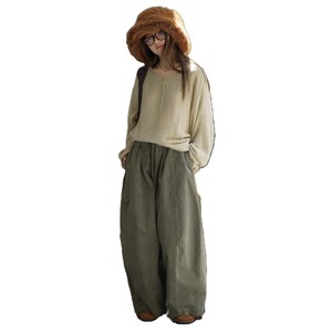 Pantalones Casuales de Pierna Ancha con Cintura Alta y Corduroy Transpirable Estilo Japonés para Mujer, Corte Holgado, 100% Algodón, Novedad de Otoño - Product Image 3