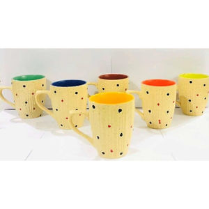 Juego de Tazas de Leche de Cerámica Hechas en India con Diseño Clásico de Espirales - Product Image 3