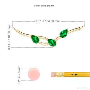 14K <b>Solid</b> <b>Gold</b> Natural Pear-Shaped Emerald Tree Branch <b>Pendant</b> Classic Fine Jewellery Anniversary Wedding Gift For Her 2026 - Product Image 3