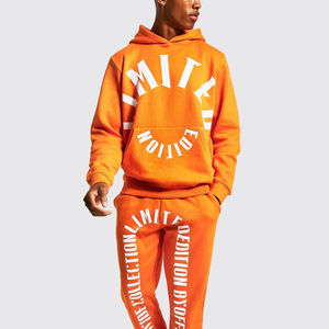 Conjunto Deportivo para Hombre, Edición Limitada Naranja, Sudadera con Capucha y Pantalones Largos, 100% Poliéster, Lavado Ácido, Ecológico, Estilo Urbano, Corte Regular - Product Image 5