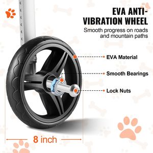 Silla de Ruedas Manual Ligera de 2 Ruedas para Perros, Carrito Ajustable para Mascotas para la Recuperación de las Patas Traseras, Ayuda en la Curación - Product Image 6