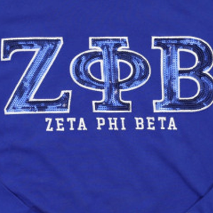 T-shirt à manches longues avec patch à sequins Zeta Phi Beta, bleu royal, lettres grecques, vêtements de sororité, haut en coton élégant - Product Image 5