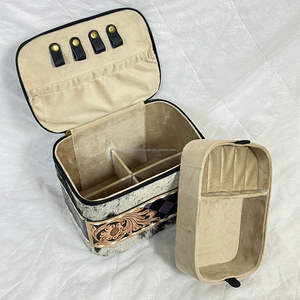 Estuche de Almacenamiento de Joyas de Cuero Vacuno Hecho a Mano, Organizador de Viaje con Patrón a Cuadros, Caja de Joyería Personalizada, Novedad 2026 - Product Image 6