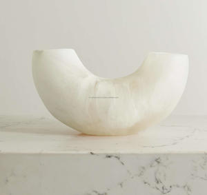 Jarrón moderno para decoración del hogar, florero lineal de resina de alta calidad de doble tubo para suelo en color blanco para mesa de rfcrafts - Product Image 1