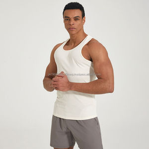 Men Bodybuilding OEM Compression Muscle Gym Workout Tank Top Fitness Mens Knit Ribbed Polyester Tank Top Sports Vest - Product Image 1