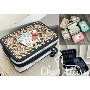 Caja de Joyería de Cuero Hecha a Mano, Ecológica y Personalizada, Estilo Simple, de Cuero Vacuno Genuino, para Uso Diario de Chicas - Product Image 1