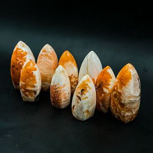 Cristal de Scolecita Natural en Forma de Llama, Color Durazno, Pulido, para Sanación, Reiki, Meditación, Esfera Energética, Feng Shui - Product Image 2