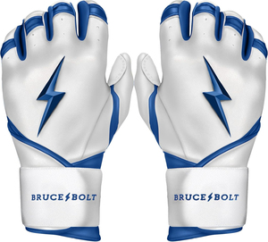 ถุงมือตีเบสบอล Bruce Bolt สีขาวน้ำเงิน หนังแท้ แบบพันรอบ 360 องศา ทนทาน สำหรับฝึกซ้อม เหมาะสำหรับผู้ใหญ่ทุกเพศ มือขวา - Product Image 4