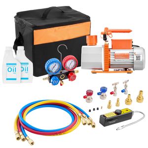 Set di Manometri per Pompa a Vuoto HVAC ad Alte Prestazioni per R134a R22 R410a, Pompa a Palette Rotative a Due Stadi 7 CFM 3/4 HP - Product Image 1
