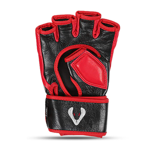Guantes de MMA Venomous Personalizados de Cuero, Medios Dedos, Estampado de Tigre Rojo y Negro, Cierre de Velcro en la Muñeca, para Adultos, Artes Marciales - Product Image 3