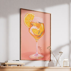 Art mural sur toile pour cuisine, affiche illustrative élégante de verre à cocktail, décoration murale moderne pour boissons - Product Image 3