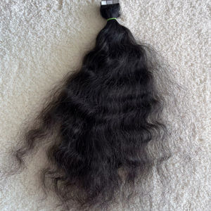 Extensions de cheveux indiens de luxe de qualité supérieure, cheveux Remy, extensions adhésives indiennes, directement de l'usine, bruts, non traités, cheveux humains de haute qualité, 100 grammes - Product Image 1