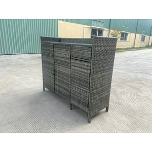 Armoire de rangement en rotin PE multi-portes pour patio et jardin NEWSUN Marque Origine Vietnam - Product Image 4