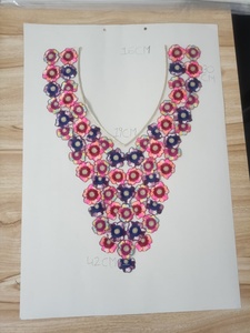 "Luxury Custom Embroidered Neck Lace, High-Quality Handcrafted & Machine-Embroidered Designs for Dresses, <b>Tops</b>, Blouses, Bridal - Product Image 2
