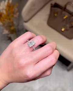 4.5 Carat VVS Diamond Classic Engagement <b>Ring</b> for Women | Hidden Halo Oval <b>Solitaire</b> Wedding Anniversary <b>Ring</b> | Luxury Gold - Product Image 1