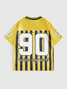 Maillot de football américain personnalisé 2026 en gros – T-shirt d'entraînement ample et épais en maille, coupe oversize, style streetwear, haut de performance - Product Image 3