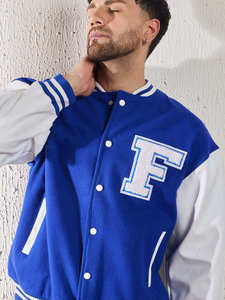 Chaqueta Varsity de lana de nuevo diseño para hombre, con cierre de botones, bolsillos, cálida, estilo Letterman, universitaria, de béisbol, tipo bomber, para invierno. - Product Image 4