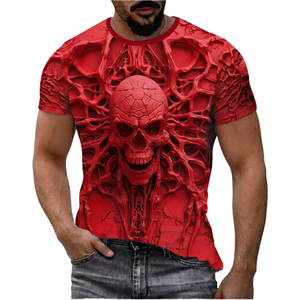T-shirt personnalisé pour homme avec imprimé crâne et squelette, motif original, vintage, drôle, 100% coton tricoté - Product Image 1
