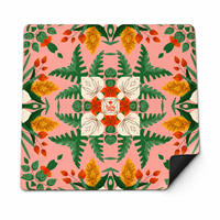 Tapis de jeu de poker Mahjong coloré Lucky Tiles Original Design Palm Springs Botanical Club, 33 pouces, néoprène, résistant à l'eau