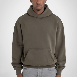 Sweat à capuche épais de haute qualité pour homme et femme, en coton uni, sans cordon, impression personnalisée - Product Image 1