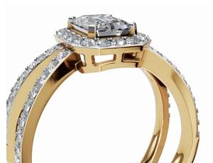 แหวนเพชรทรงฮาโลแบบวงแหวนไขว้ น้ำหนักรวม 1,467 กะรัต ประกอบด้วยเพชรเลี้ยงในห้องปฏิบัติการ 55 เม็ด แหวนทอง 9, 14, 18 กะรัต - Product Image 3