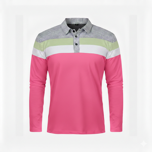 Polo de manga larga para hombre, de alta gama, con costuras impecables, estilo casual elegante, sublimado. - Product Image 6