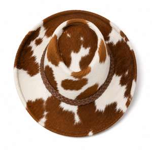 Sombrero de vaquero hecho a mano con cuero genuino de vaca de primera calidad, sombrero de ranchero de cuero occidental auténtico. - Product Image 6