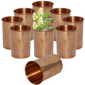 Juego de vasos de cobre puro martillado para beneficios ayurvédicos para la salud, vasos de agua de cobre indio hechos a mano para el bienestar diario y el yoga - Product Image 6