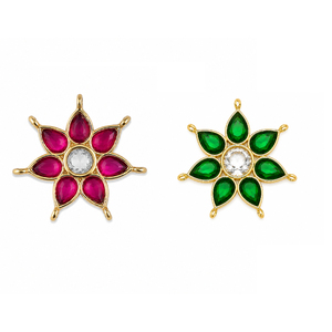 Connecteur en laiton Kundan Pachi avec placage en émail doré pour la création de bijoux DIY : colliers, ras-du-cou, Maang Tikka, Hathphool, composants pour boucles d'oreilles - Product Image 1