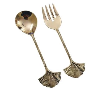 100% Food Safe Hand Forged Handle Stainless Steel Salad <b>Server</b> for Home and Wedding Tabletop Usage Salad Sets Hot Sale - Product Image 2
