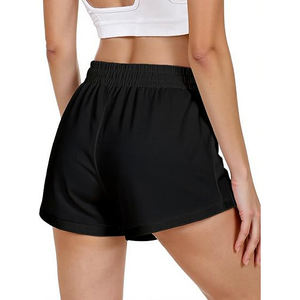 Shorts en molleton pour femme à taille mi-haute avec cordon de serrage, doux, confortables, décontractés, coupe régulière, écologiques, 220g, chauds pour l'hiver - Product Image 4