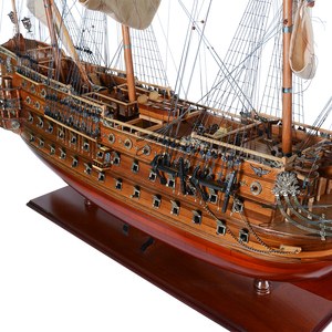 T190S - San Felipe Veleros Rectos, Maqueta de Barco de Madera Hecha a Mano, Pintada, de Cedro, con Soporte Náutico, Decoración para el Hogar, Regalo - Product Image 6