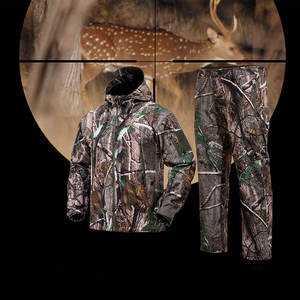 Traje de Caza Táctico Impermeable de Softshell con Camuflaje, Chaqueta y Pantalones con Diseño de Árboles, Resistentes al Viento, para Senderismo y Pesca, con Forro Polar - Product Image 5