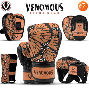 Guantes de Boxeo Venomous Fight Gear, Color Negro y Naranja, Cuero Transpirable, Cierre de Gancho y Bucle, Equipo de Protección Profesional - Product Image 6