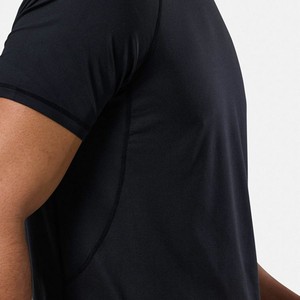 T-shirt de sport pour homme en polyester tricoté 100 %, coupe oversize, col rond, manches courtes, séchage rapide, respirant, couleur personnalisée, impression frontale - Product Image 3