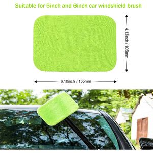 Confezione da 5 testine di ricambio in microfibra verde per la pulizia del parabrezza, lavabili e riutilizzabili, adatte a vari modelli - Product Image 6