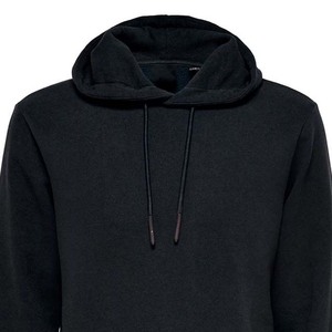 Regular Fit Heavyweight Fleece Winter Hoodie <b>Pullover</b> <b>Men</b> Custom Logo Cotton Breathable Long Sleeve Lined Plain Dyed Black Color - Product Image 6