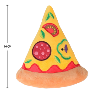 Juguete de Peluche con Forma de Rebanada de Pizza para Perros, Juguetes Resistentes para Masticar para Cachorros y Perros Pequeños y Medianos, Accesorios para Mascotas con Forma de Comida Rellena y Suave - Product Image 2
