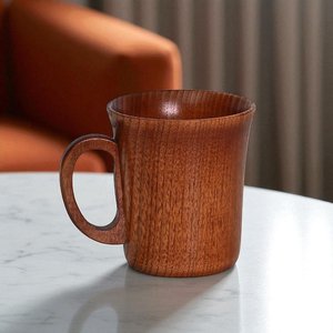 แก้วกาแฟไม้แกะสลักด้วยมือ สไตล์บ้านไร่ แก้วไม้ขัดเงา - Product Image 3