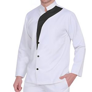 Conjunto de Chaqueta y Pantalón de Chef Ejecutivo Unisex de Alta Calidad, 100% Algodón, Botones Negros, Logotipo Personalizado, Uniformes para Restaurantes - Product Image 5