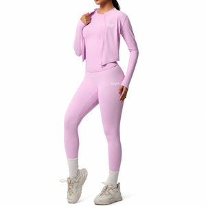 Ensemble de yoga pour femmes de haute qualité, comprenant un soutien-gorge sans couture, un débardeur et un legging taille moyenne, en Spandex/Nylon écologique, respirant et à séchage rapide - Product Image 6