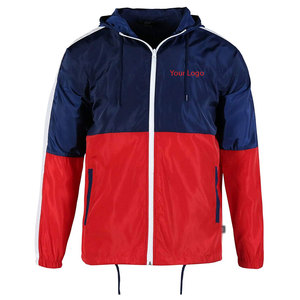 Wholesale Men's Plus Size Breathable Comfortable Windbreaker <b>Jacket</b> Hooded High Street Style Polyester/Nylon Fabric High Quality - Product Image 1