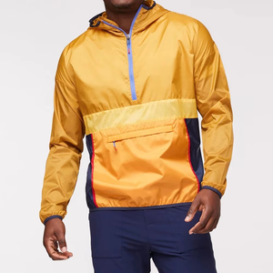<b>Mens</b> <b>Utility</b> Anorak Windbreaker <b>Jacket</b> Half Zip Hooded Lightweight Outdoor Hiking Wind Resistant <b>Jacket</b> Custom OEM ODM - Product Image 1