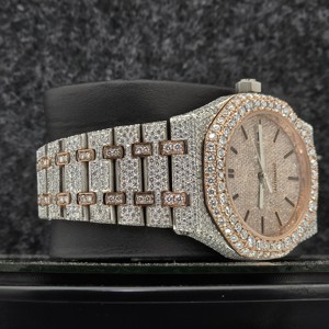 Luxury High Quality Iced Moissanite Ceramic <b>Case</b> Stainless Steel & Moissanite Band 20mm Analog Hip Hop Style Mechanical <b>Watch</b> - Product Image 2