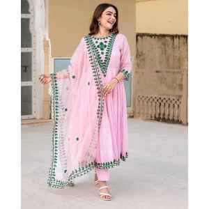 ENSEMBLE DE COSTUME ANARKALI BRODÉ Rose Blush TD-Rose Blush - Product Image 2