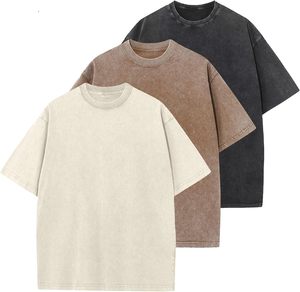 เสื้อยืดคอกลมแขนสั้นผ้าฝ้ายสำหรับผู้ชาย แบบเรียบง่าย สวมใส่สบาย ระบายอากาศได้ดี ผ้าถัก ซักแบบแอซิดวอช แห้งเร็ว เป็นมิตรกับสิ่งแวดล้อม - Product Image 1