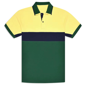 Polo homme color block à manches courtes, col classique, uniforme de golf et de tennis, impression de logo personnalisé, t-shirts polo - Product Image 5