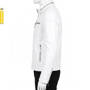 SAMAVIA <b>Men's</b> PU <b>Leather</b> <b>Jacket</b> Fashion Biker Autumn Quick Dry Breathable Stand Collar Cotton Lining OEM ODM Wholesale - Product Image 4