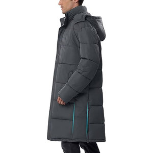 Parka d'hiver matelassée longue à capuche avec fermeture éclair, couleur unie, esthétique minimaliste, fabrication de qualité supérieure, grande taille - Product Image 6