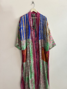 Lote al por mayor de kimonos vintage de crepé de seda teñidos a mano, estilo bohemio, para mujer - Product Image 2